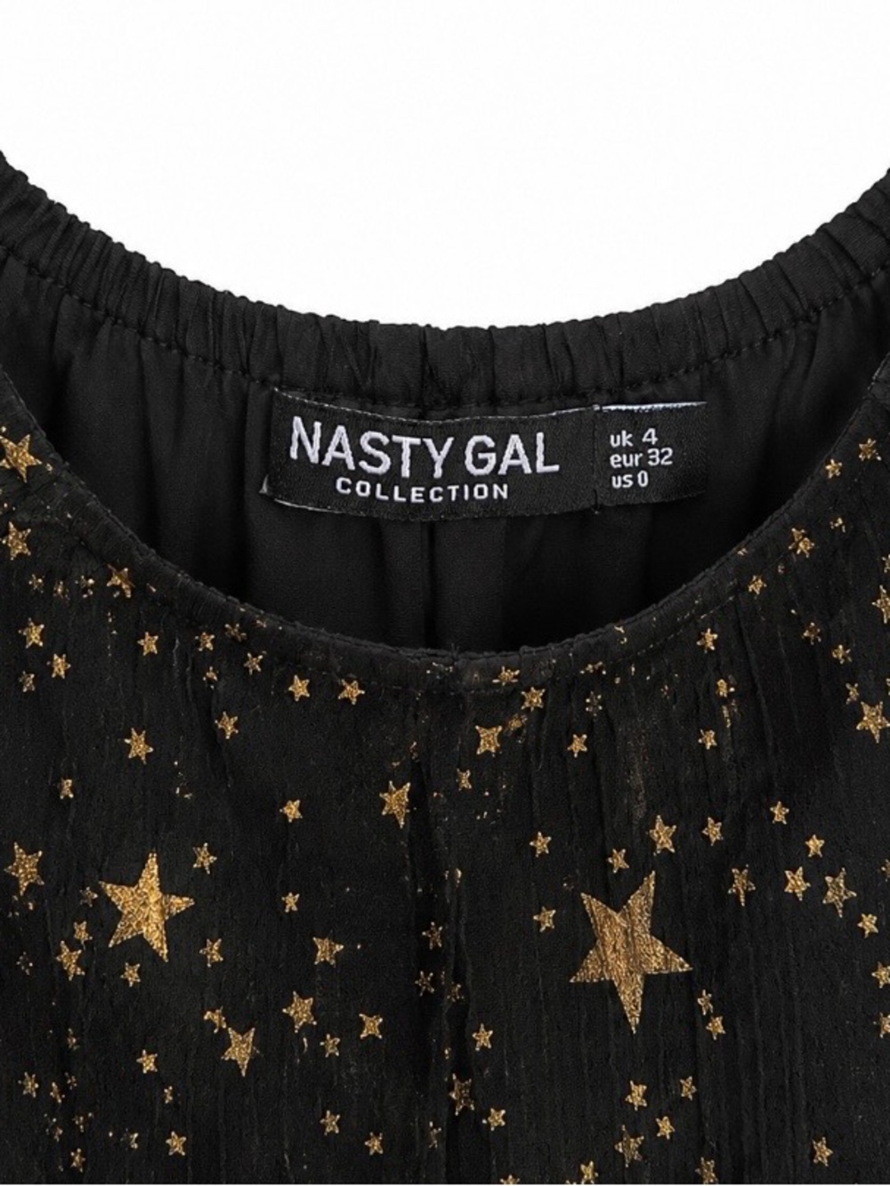 Nasty Gal Black Dress with Gold Star Print - Picture 3 of 3